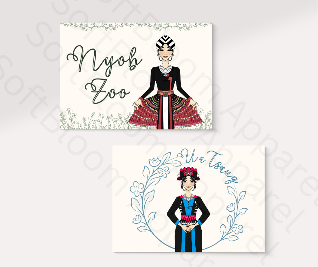 Hmong Greeting Cards 4 Pack