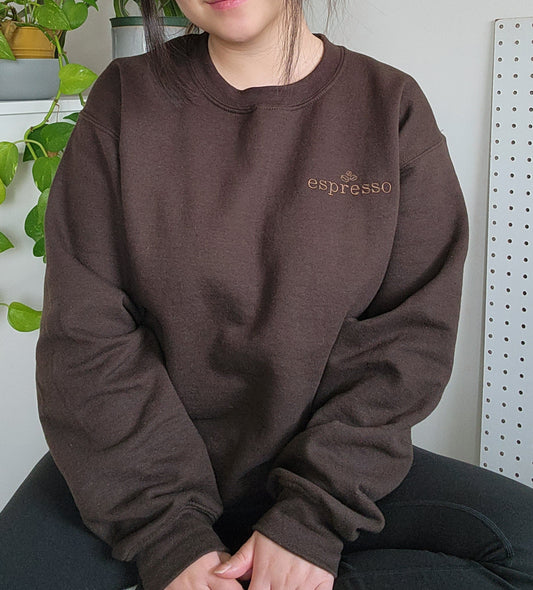 'Espresso' Embroidered Sweater