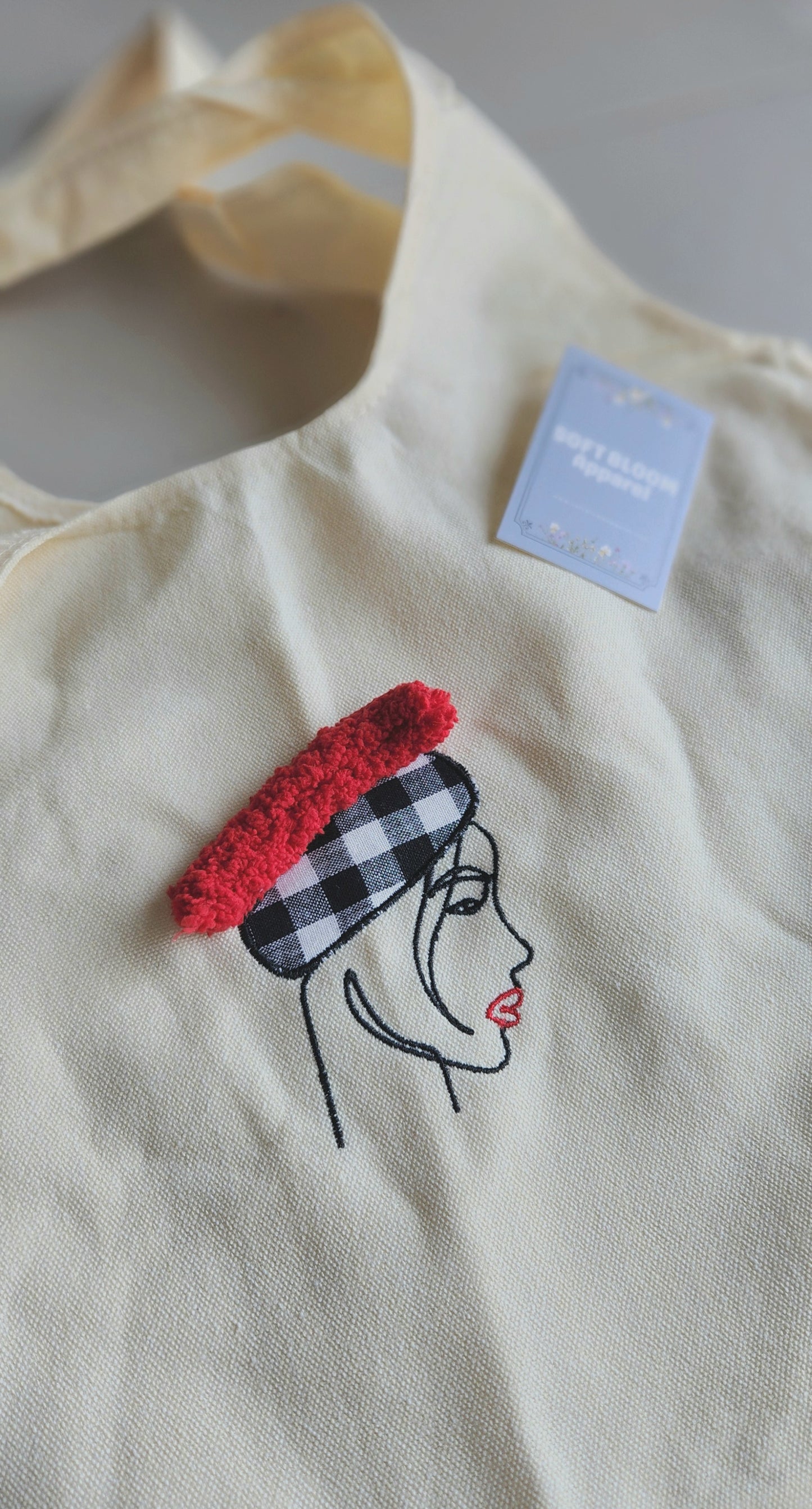 'Red Pom Hat' Canvas Tote