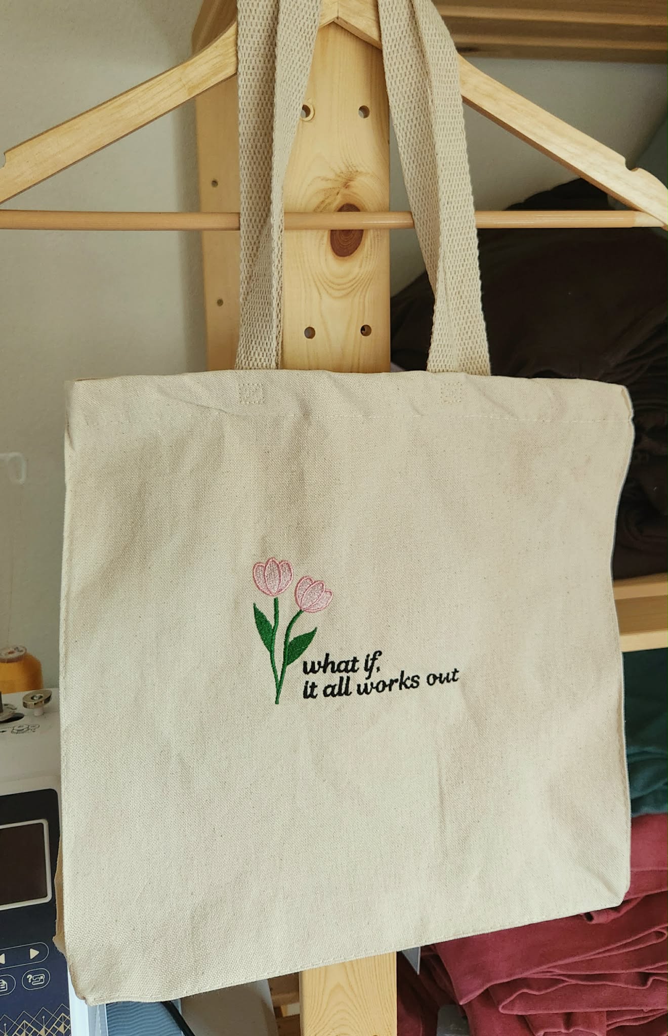 What if it all works out Floral Tote