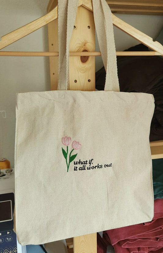 What if it all works out Floral Tote